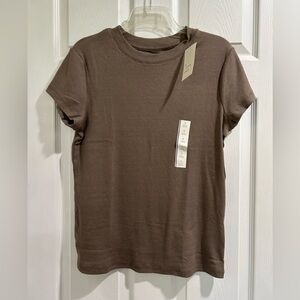 A New Day Ribbed Knit Top in Taupe